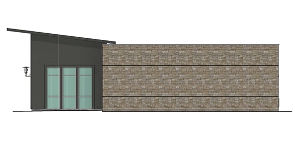 side view render of an office suite